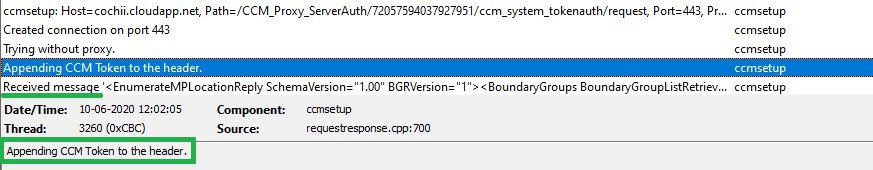 ccmsetup token