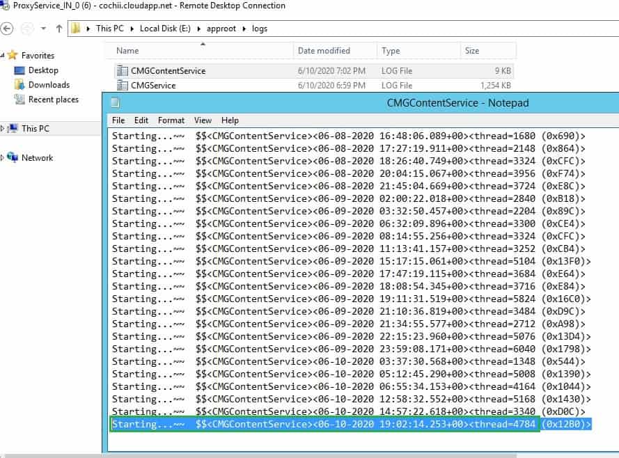 CMGContentService.log - ConfigMgr Client Deployment Using Intune | Workflow | SCCM