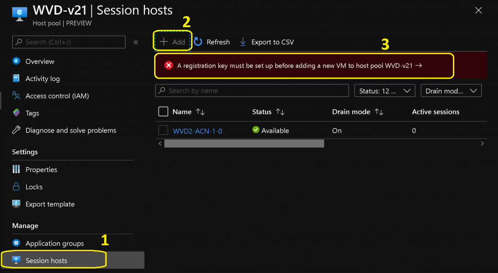 WVD Add New Session Hosts to Existing Host Pool WVD V2 New Admin Experience