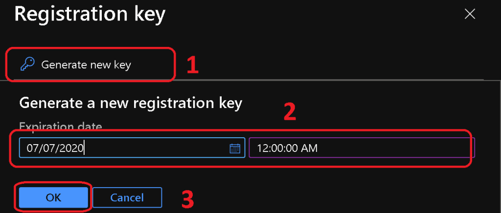 Generate new registration key - WVD Add New Session Hosts to Existing Host Pool WVD V2 New Admin Experience