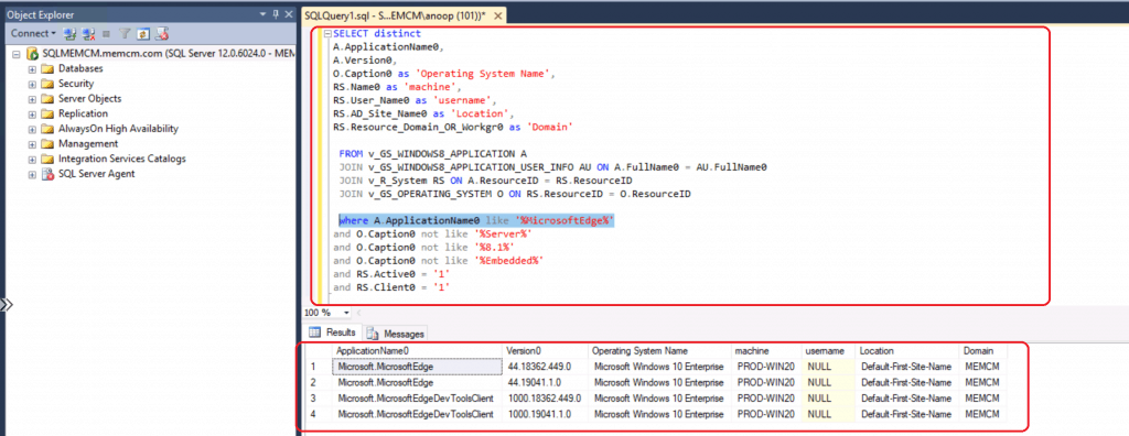 ConfigMgr Microsoft Edge SQL Query | Custom Report | SCCM 3