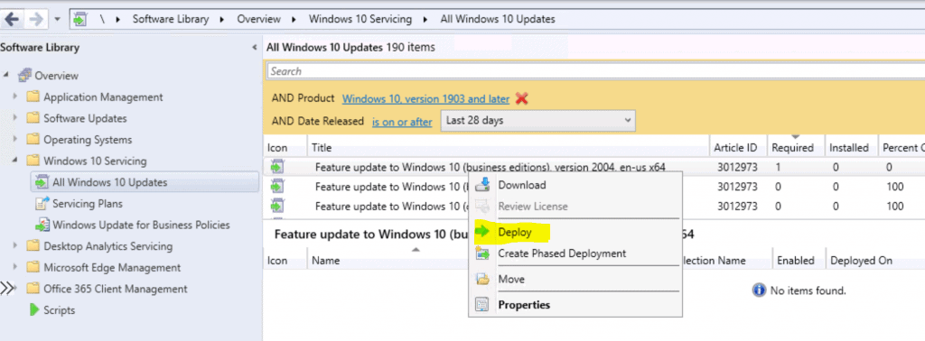 Deploy Windows 10 2004 Servicing Package