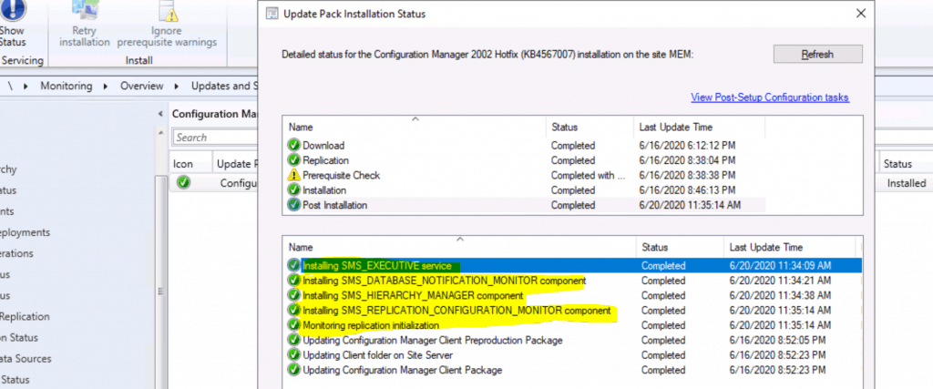 FIX SCCM 2002 KB4567007 Stuck at Post Installation