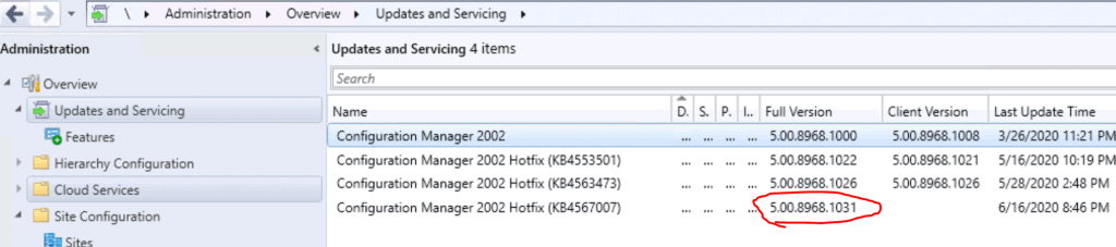 SCCM 2002 Site Version Confusion HotFix KB4567007 Update | ConfigMgr - Fig.1