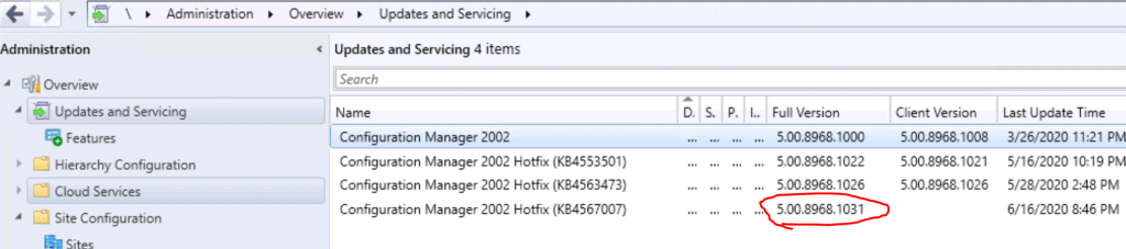 SCCM 2002 Site Version Confusion HotFix KB4567007 Update | ConfigMgr