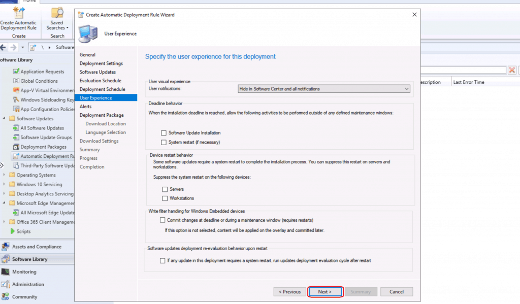 SCCM ADR Automatic Deployment Rule Creation Process 5