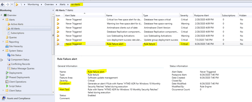 SCCM ADR Failure Alerts Setup Using ConfigMgr Subscriptions | ConfigMgr