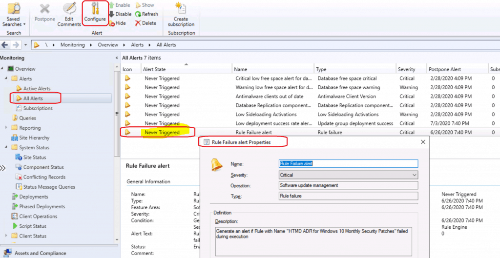 SCCM ADR Failure Alerts Setup Using ConfigMgr Subscriptions | ConfigMgr