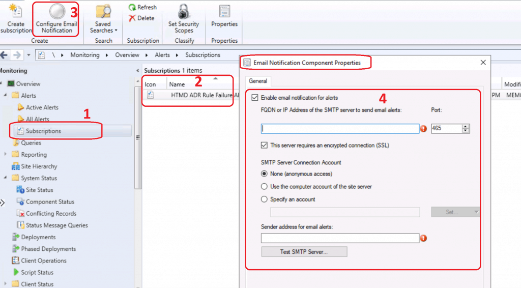 ConfigMgr ADR Failure Alerts Setup Using ConfigMgr Subscriptions | SCCM