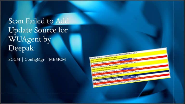 Fix SCCM Scan Failed to Add Update Source for WUAgent ConfigMgr