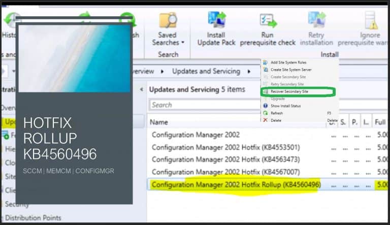 SCCM 2002 Hotfix Rollup KB4560496 ConfigMgr