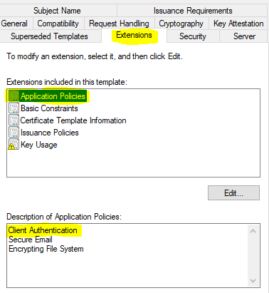 The primary use-case for a SCEP certificate is to aid cert based authentication which is determined by the Extended Key Usage (EKU) of the certificate. Requires to have Client Authentication EKU.