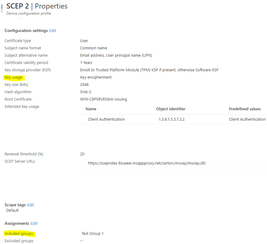 Intune SCEP with Joy - Learn how to use unique certificate templates to deploy different SCEP certificates within the same environment 1