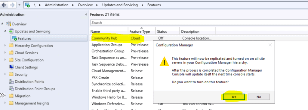 Fix Missing SCCM Community Hub | Enable | ConfigMgr