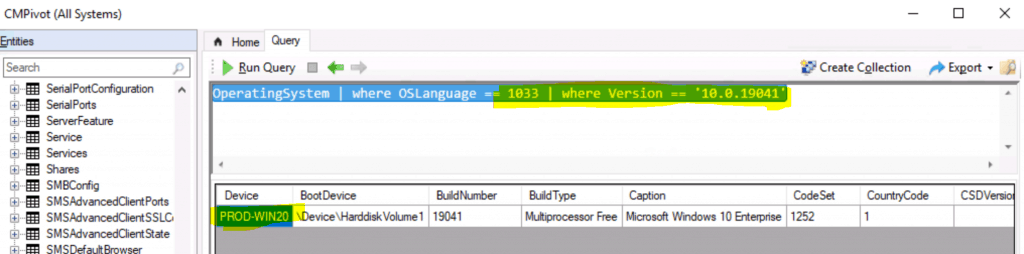 SCCM CMPivot Query for Windows 10 English Language Devices - ConfigMgr