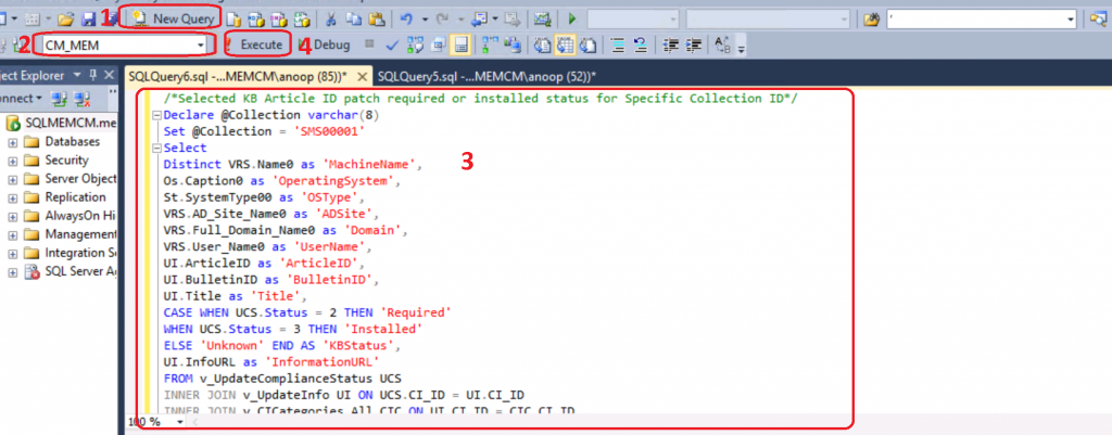 SCCM Patch Status SQL Query Based on Particular Collection | ConfigMgr