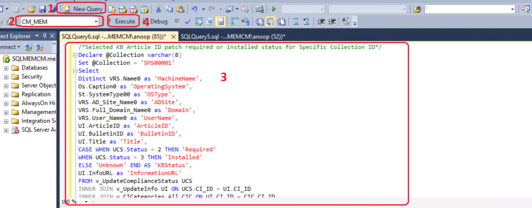 SCCM Patch Status SQL Query Based On Particular Collection | ConfigMgr ...