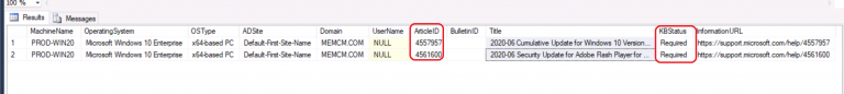 SCCM Patch Status SQL Query Based On Particular Collection | ConfigMgr ...