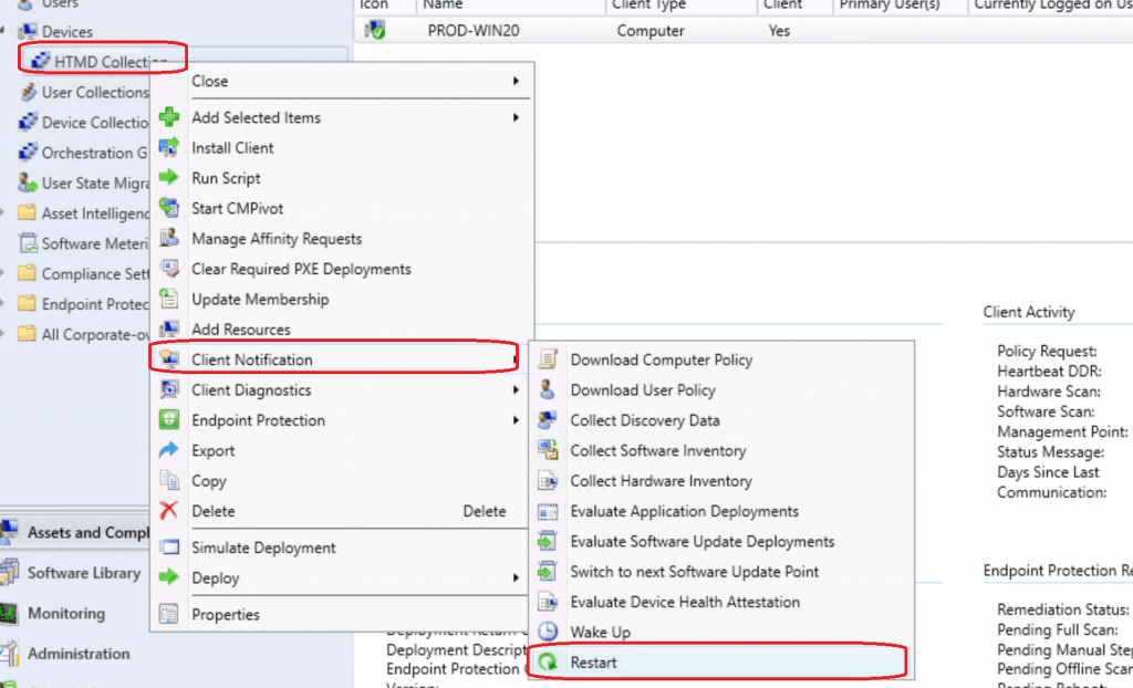 Restart Windows 10 Device using SCCM | ConfigMgr