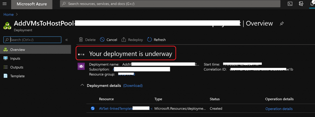 WVD v2 Deployment Operation Failed