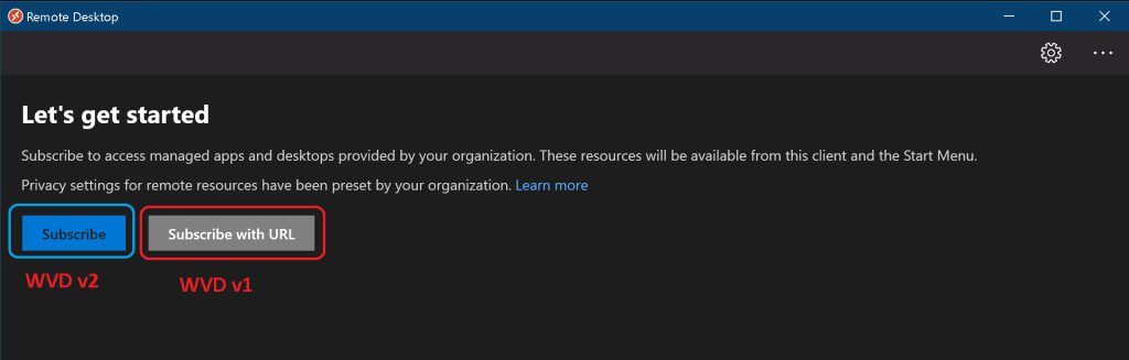 Azure Virtual Desktop RD Client Subscription Options for AVD