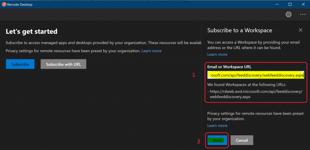  Azure Virtual Desktop RD Client Subscription Options for AVD 