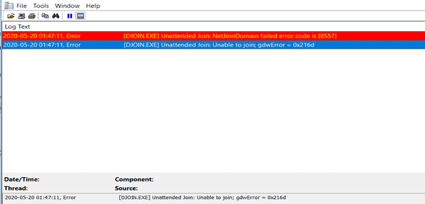 FIX SCCM OSD Machine Domain Join Issue ldap_add_s failed: 0x35 0x216d - Fig.3