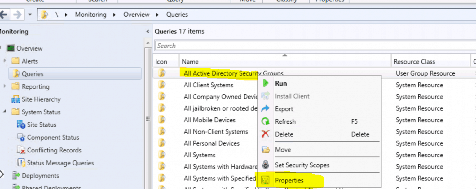 SCCM Query All Active Directory Security Groups Dynamic Collection HTMD