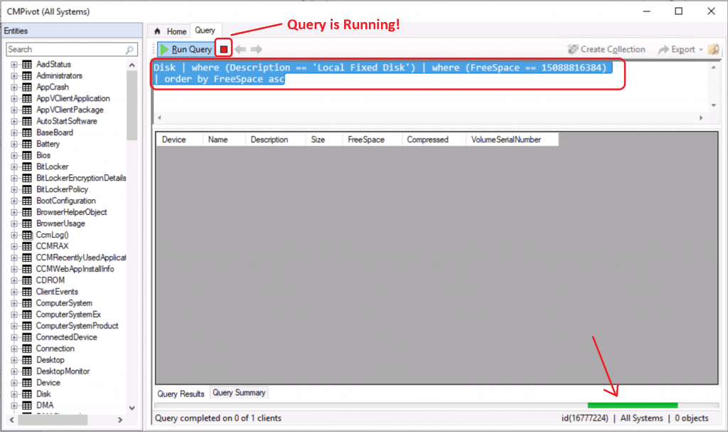 SCCM CMPivot Query Devices with Greater than 15 GB Free Disk Space