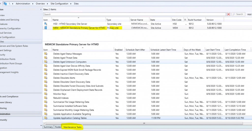 SCCM Secondary Site Maintenance Tasks List Primary Site Server - Fig.1