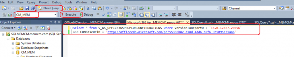 ConfigMgr Custom Report Out of Support Versions of Microsoft 365 Apps Monthly Enterprise Channel SCCM