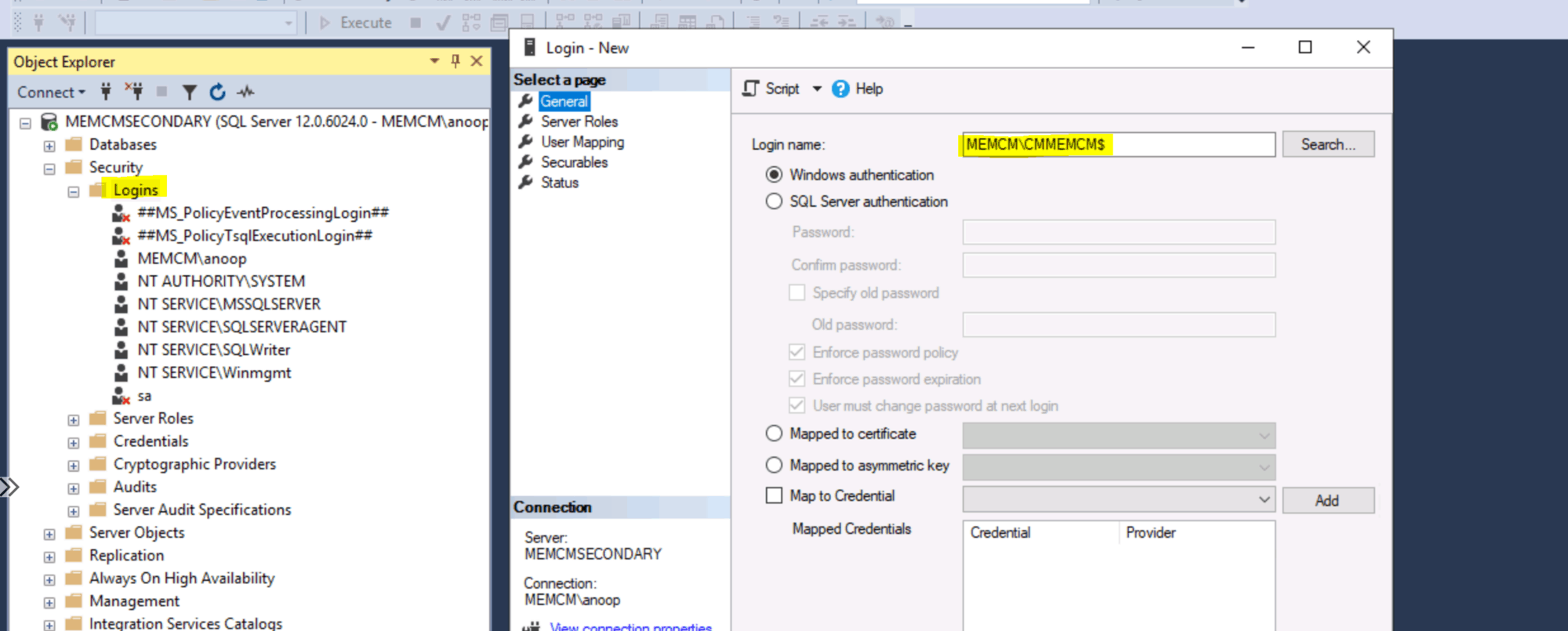 Add SCCM Server Computer Account To SQL Login Sys Admin Access HTMD Blog