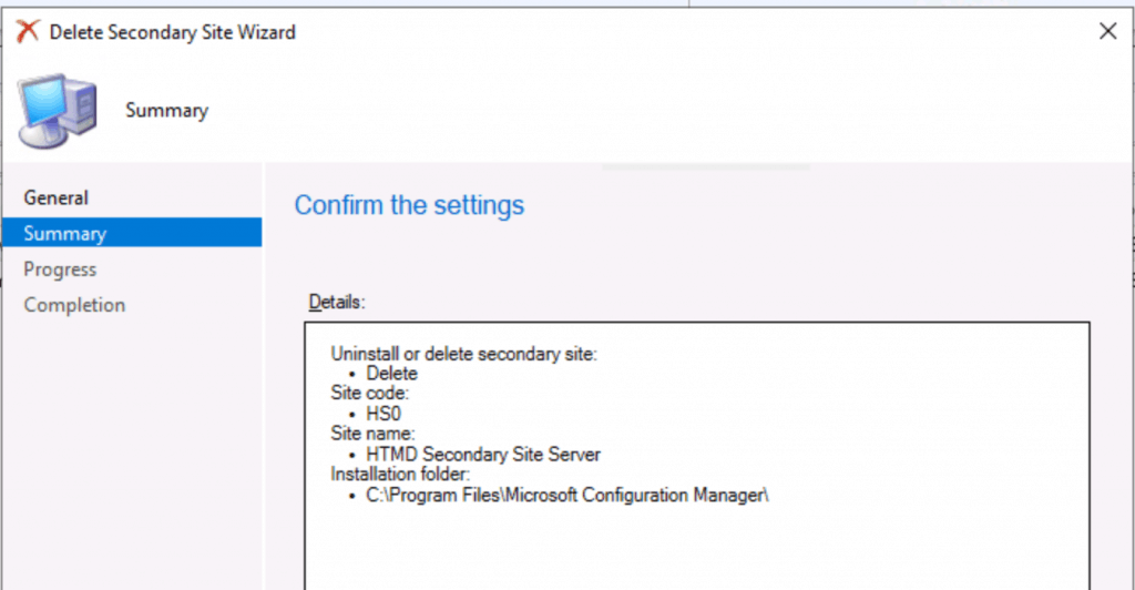 Uninstall or Delete or Remove SCCM Secondary Site | ConfigMgr - Fig.3