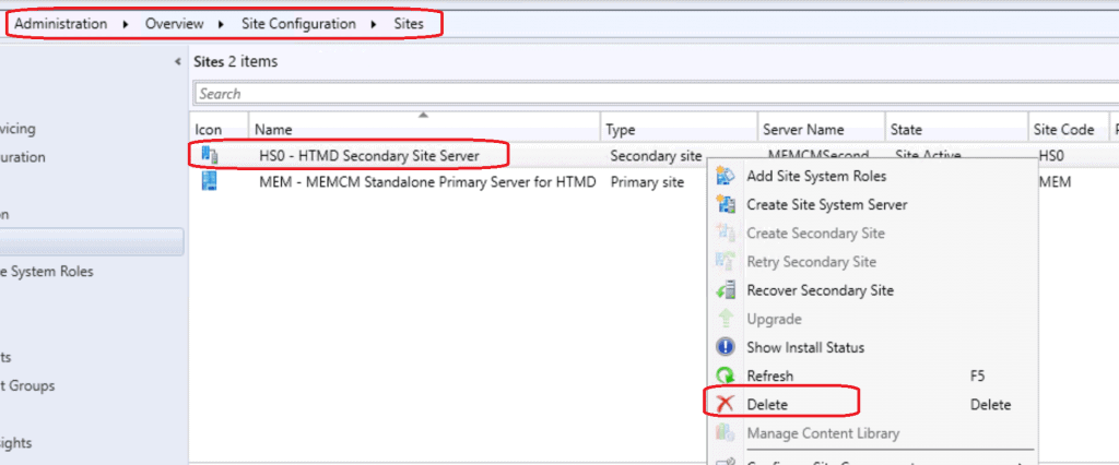 Uninstall or Delete or Remove SCCM Secondary Site | ConfigMgr 1