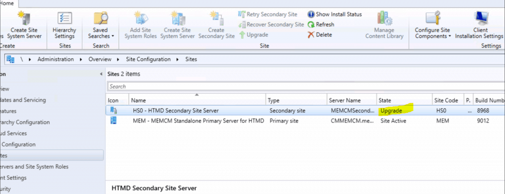 SCCM Secondary Site Server Upgrade to 2006 Version | ConfigMgr