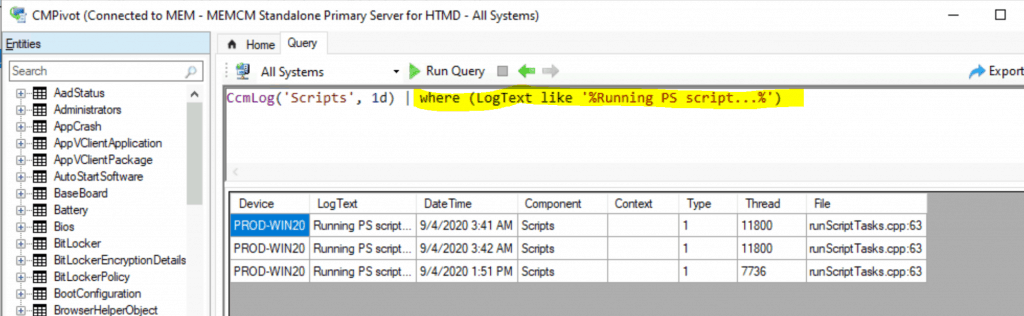 Analyze SCCM Client Logs Using CMPivot | ConfigMgr