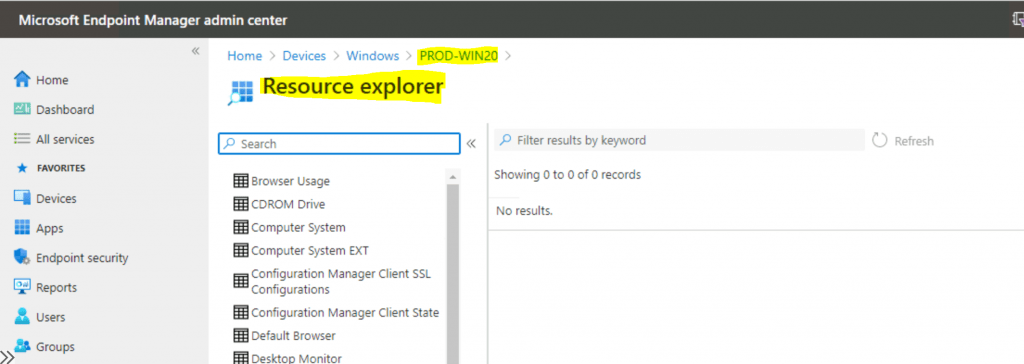 Enable SCCM Resource Explorer from Intune Portal | ConfigMgr