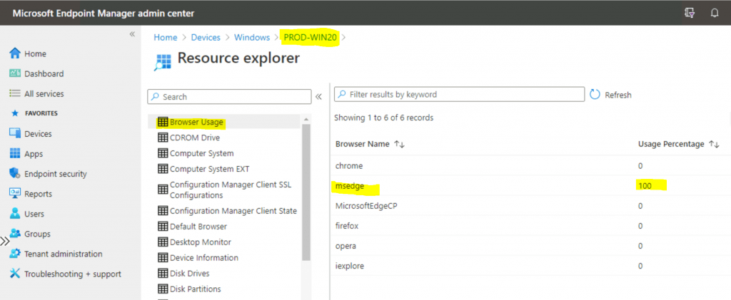 Enable SCCM Resource Explorer from Intune Portal | ConfigMgr