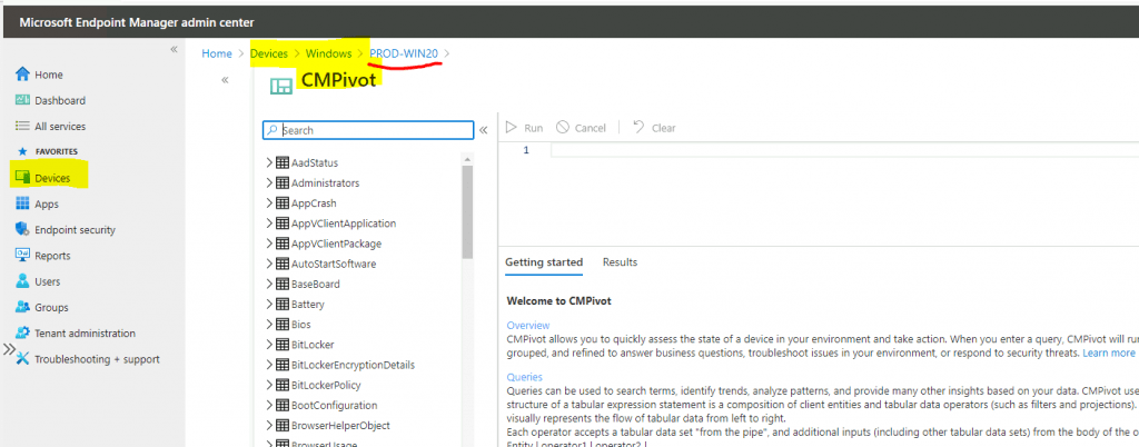 Run CMPivot Queries from Intune Portal | SCCM | ConfigMgr 