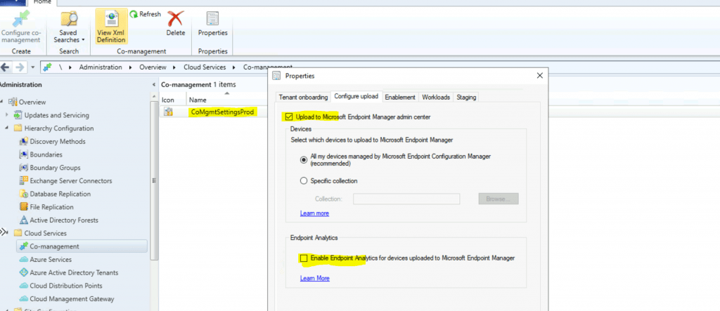 ConfigMgr How to Enable Upload Endpoint Analytics Data | SCCM