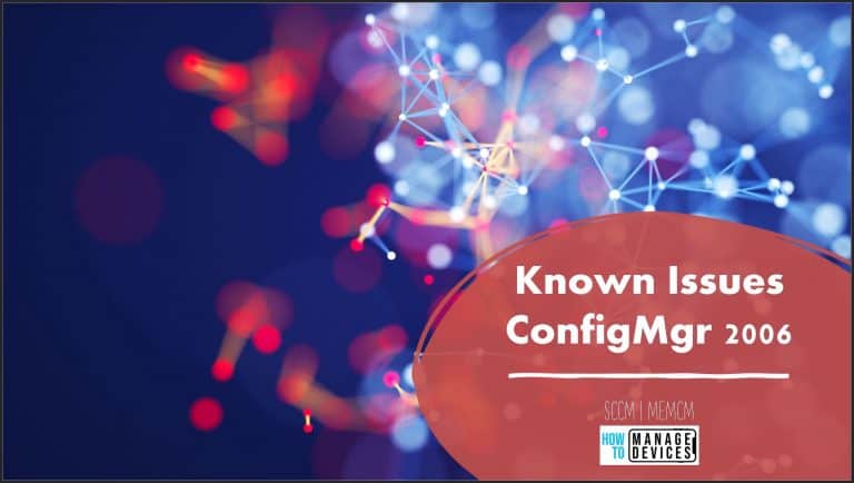 known Issues SCCM 2006