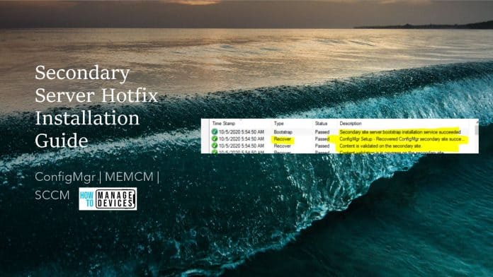Install Secondary Server Hotfix Install Secondary Server Hotfix