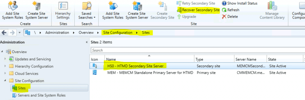 Secondary Server Installation of SCCM 2111 Hotfix KB12896009 Update Rollup