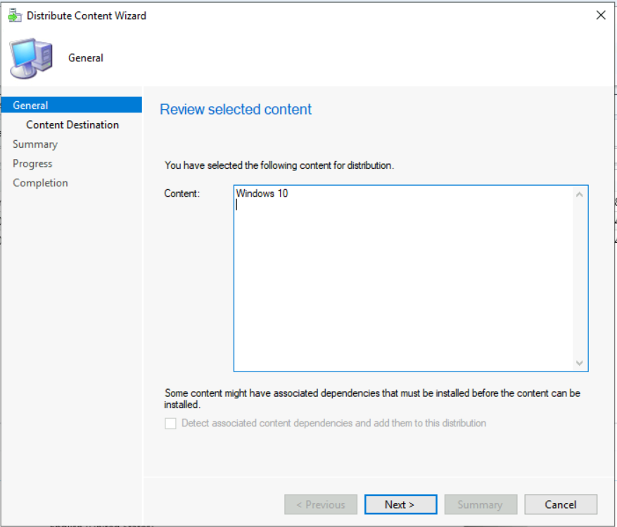 Distribute Windows 10 21H2 Image – Review Selected Content