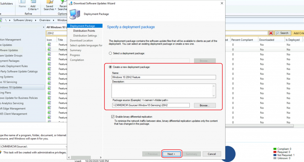 ConfigMgr Windows 10 Servicing Upgrade to 20H2 | SCCM