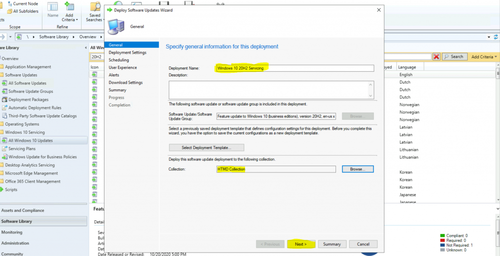 ConfigMgr Windows 10 Servicing Upgrade to 20H2 | SCCM 4