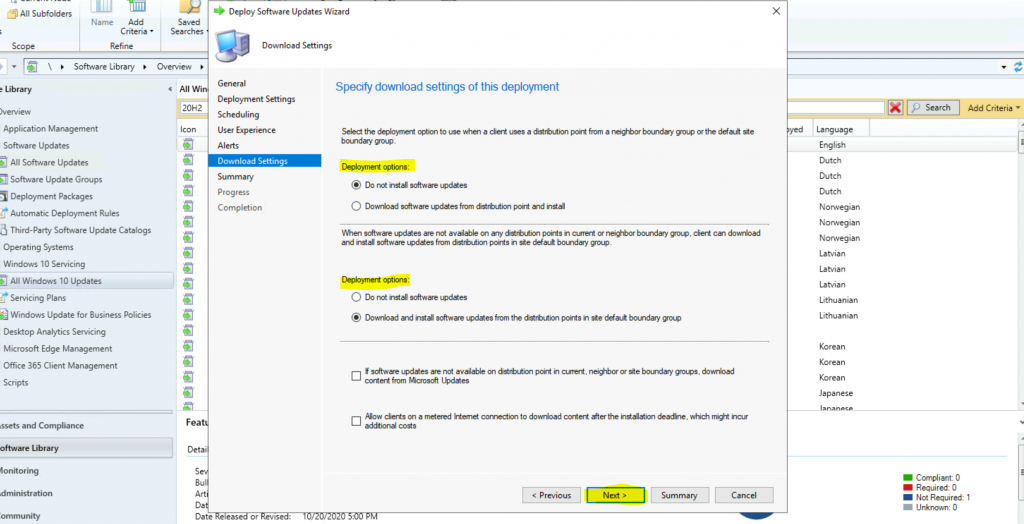 ConfigMgr Windows 10 Servicing Upgrade to 20H2 | SCCM 7