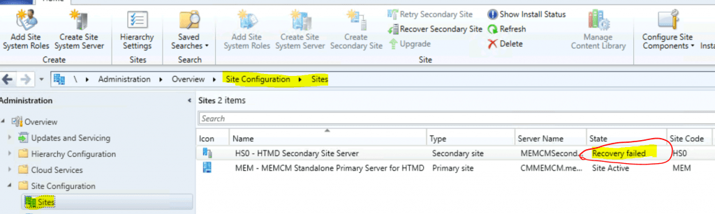 Recover Secondary Site Fix SCCM Secondary Server Recovery Failed Issue | ConfigMgr - Fig.1