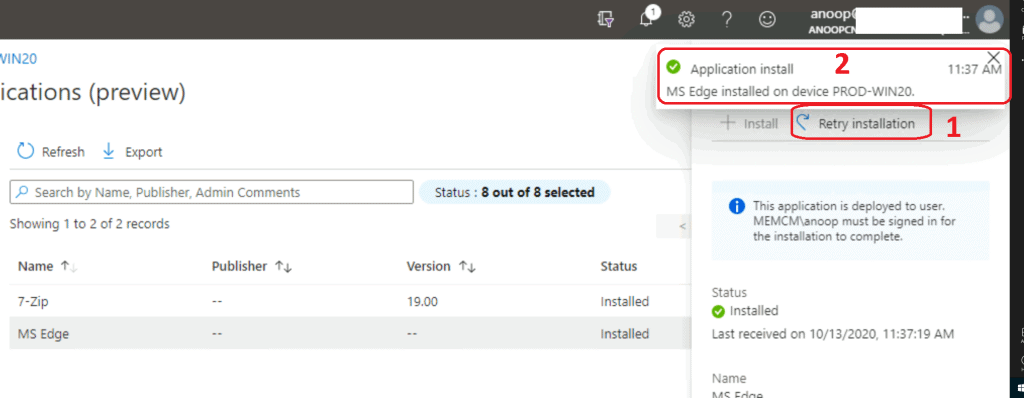 Install ConfigMgr Applications from Intune Portal | Admin Center - Fig.8