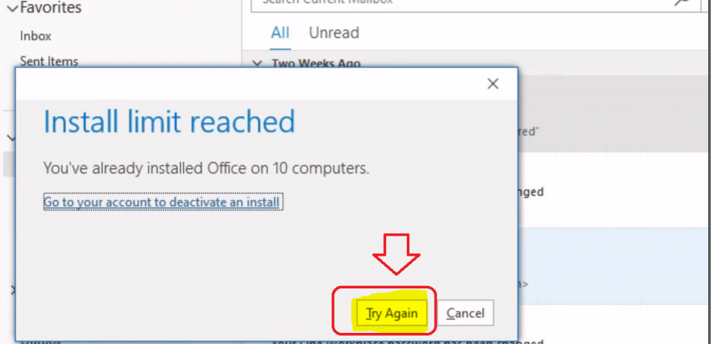 Deactivate Office Install Fix Install Limit Reached Already Error - Fig.5